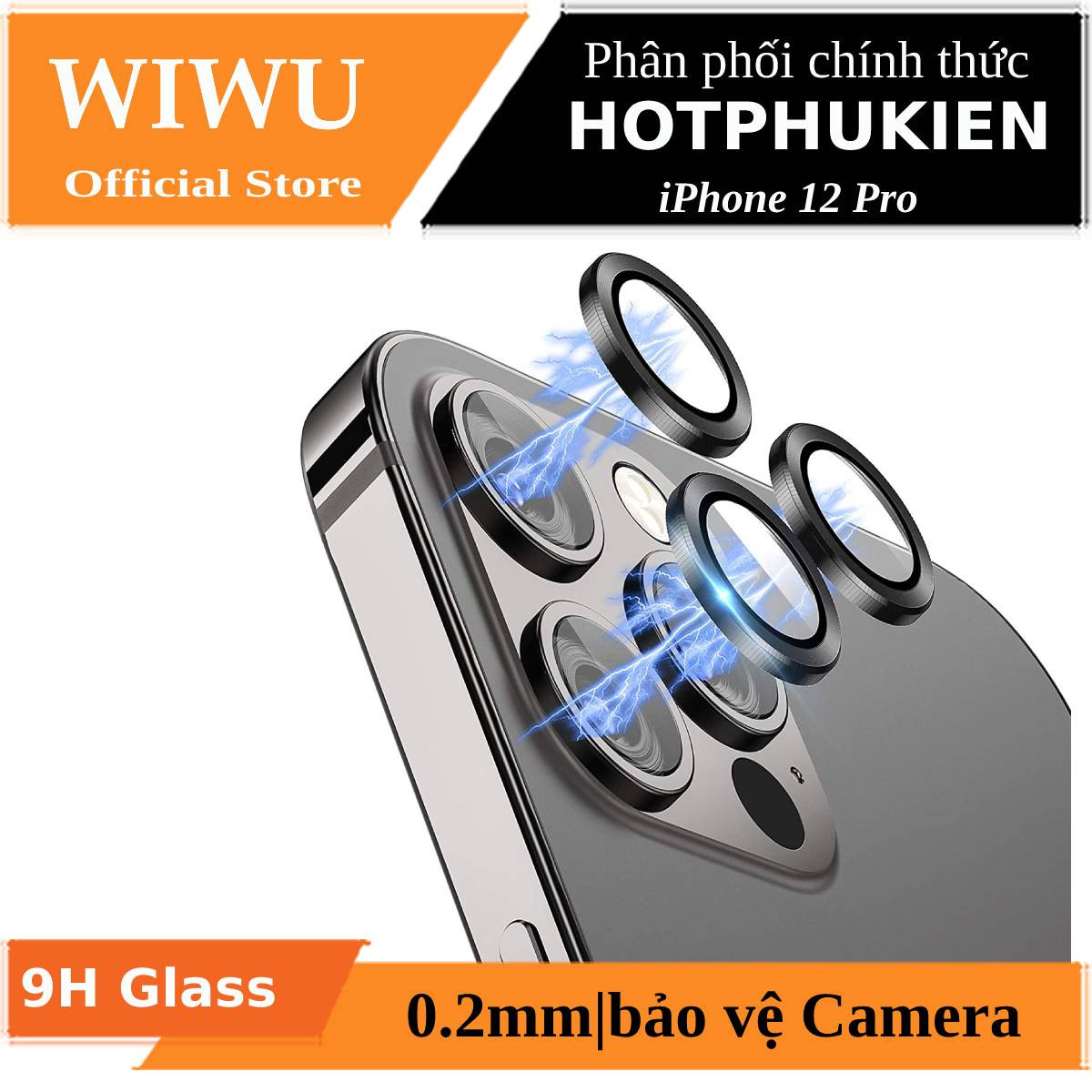 Bộ miếng dán kính cường lực bảo vệ Camera iPhone 12 Pro (6.1 inch) hiệu Wiwu Guard Lens Ring