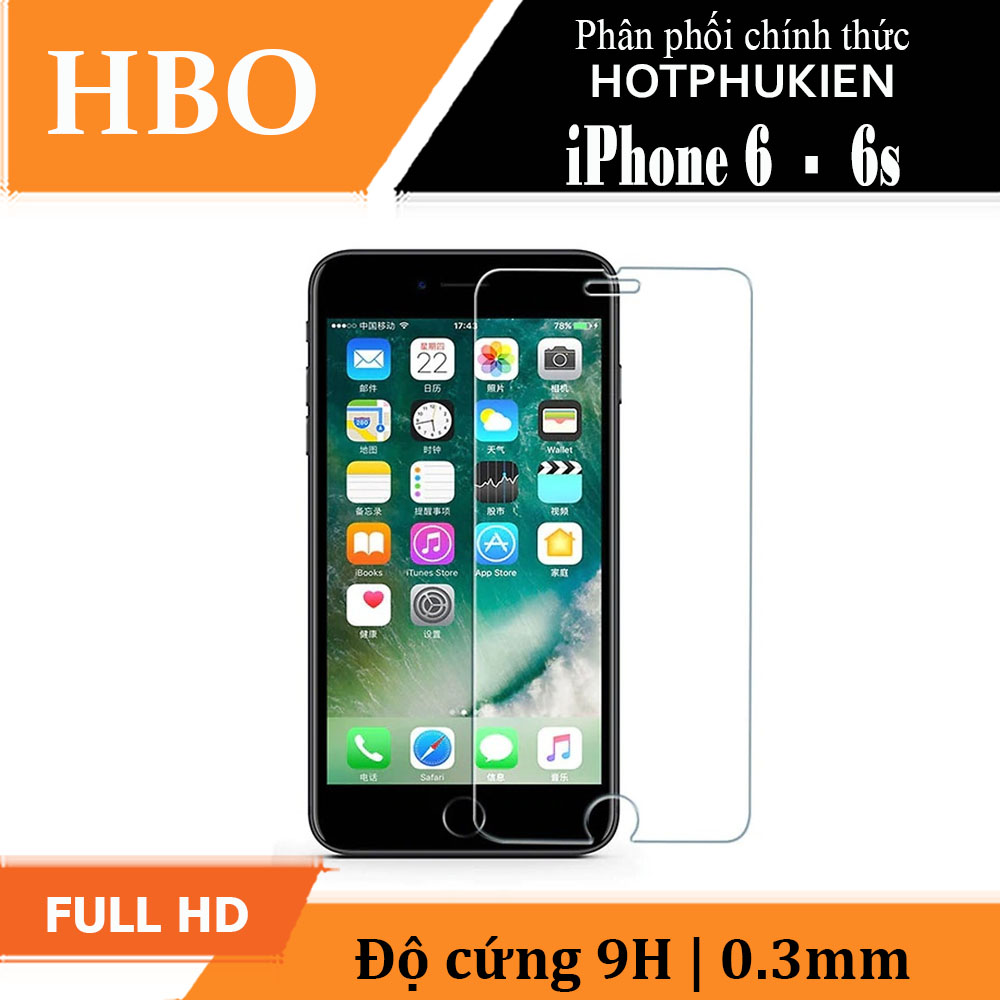Miếng dán cường lực cho iPhone 6 / iPhone 6s hiệu HBO độ cứng 9H