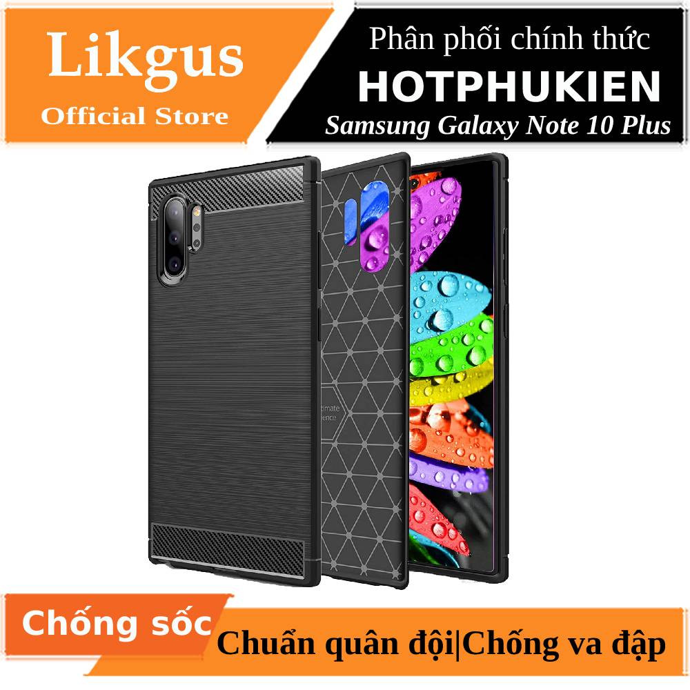 Ốp lưng chống sốc vân kim loại cho Samsung Galaxy Note 10 Plus / Note 10 Plus 5G hiệu Likgus