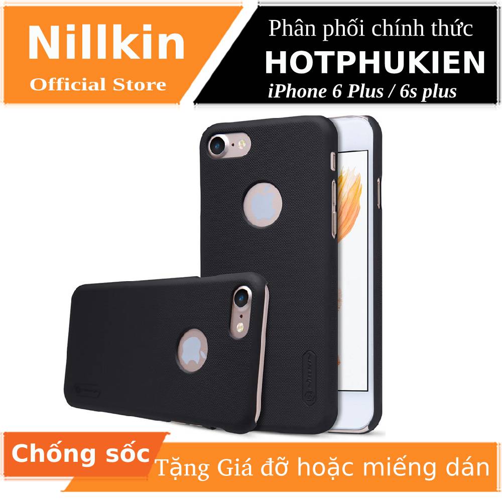 Ốp Lưng Sần chống sốc cho iPhone 6 Plus / iPhone 6s Plus hiệu Nillkin Super Frosted Shield (tặng kèm giá đỡ hoặc miếng dán từ tính)