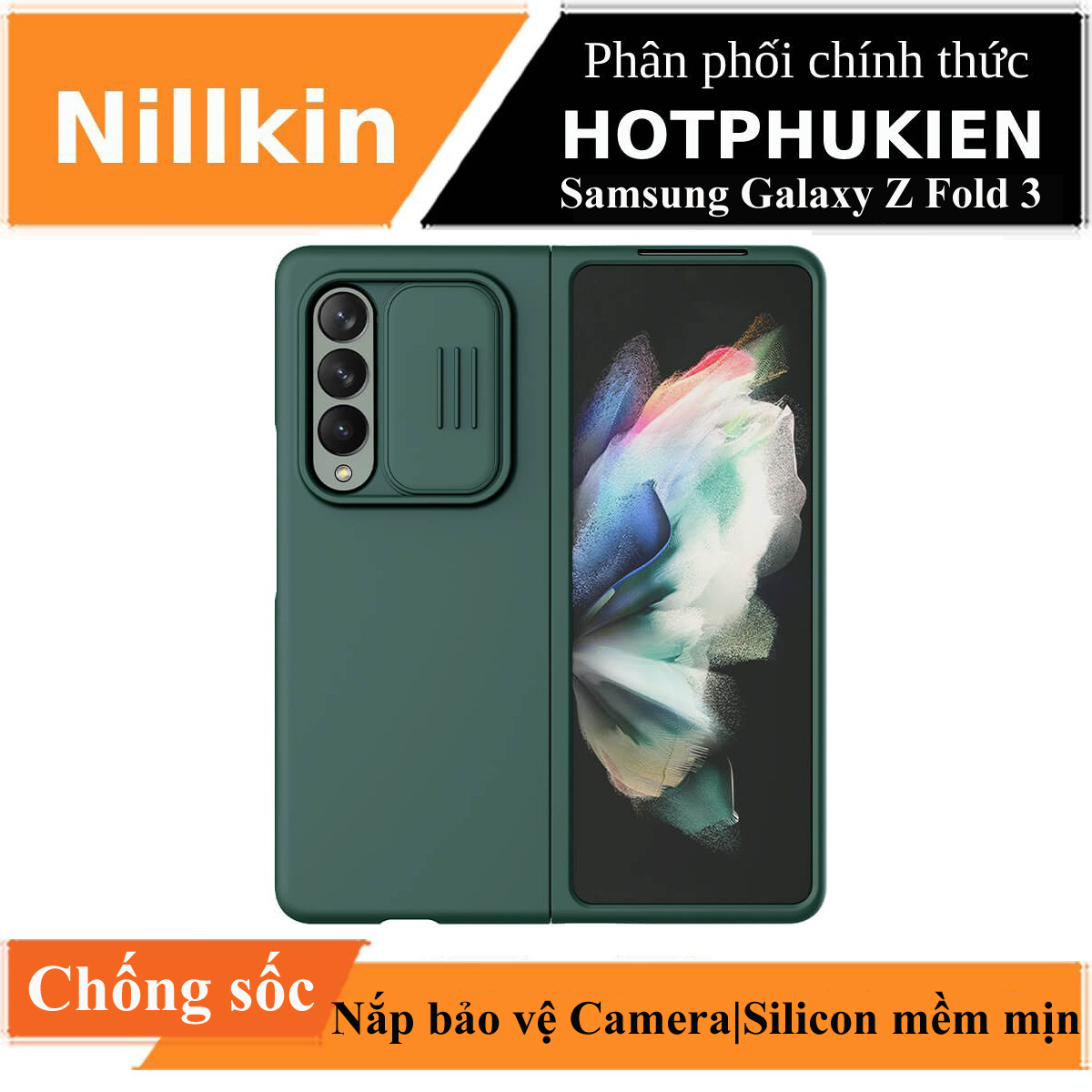 Ốp lưng chống sốc silicon cho Samsung Galaxy Z Fold 3 bảo vệ Camera hiệu Nillkin Camshield Silky Silicon Case