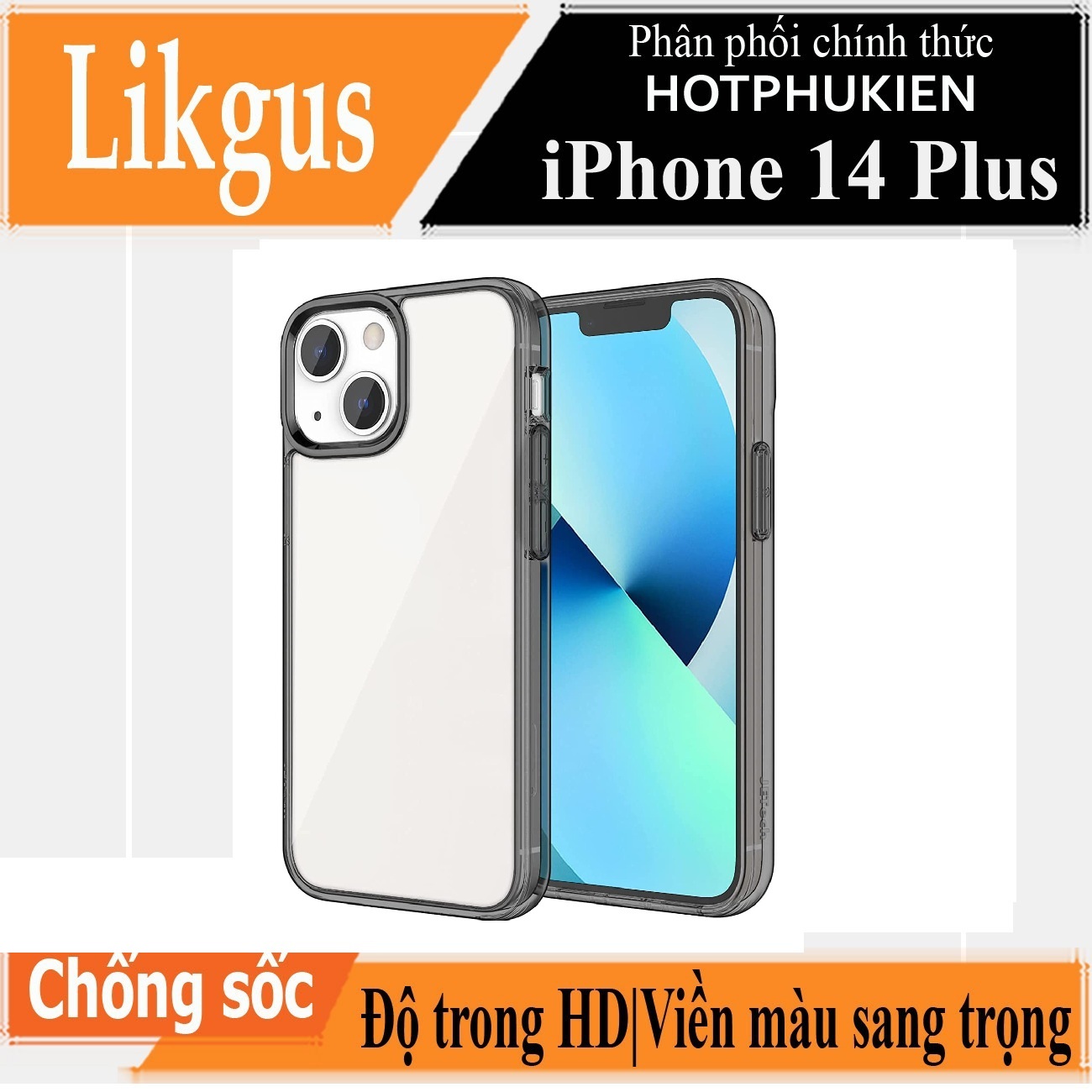 Ốp lưng trong suốt viền màu cho iPhone 14 Plus (6.7 inch) hiệu Likgus Simple But Unique