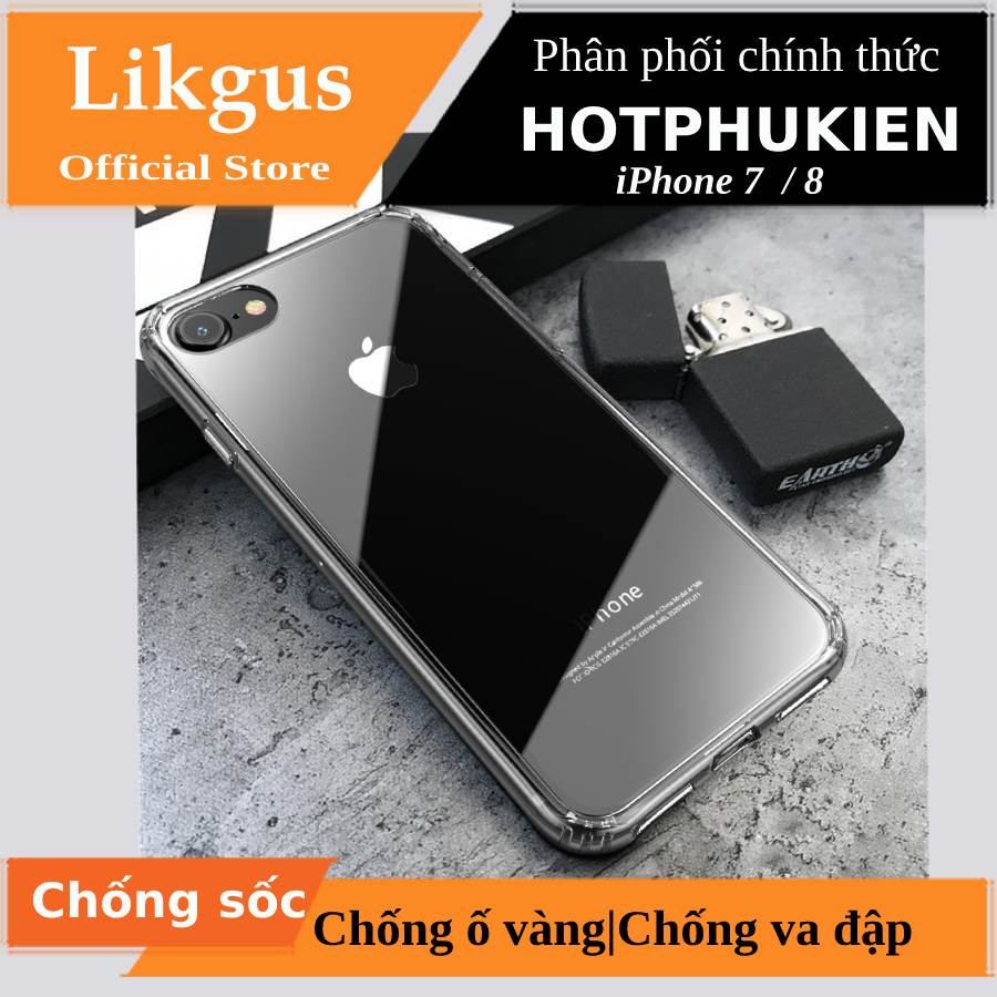 Ốp lưng chống sốc trong suốt cho iPhone SE 2020 / iPhone 7 / iPhone 8 hiệu Likgus Crashpoof