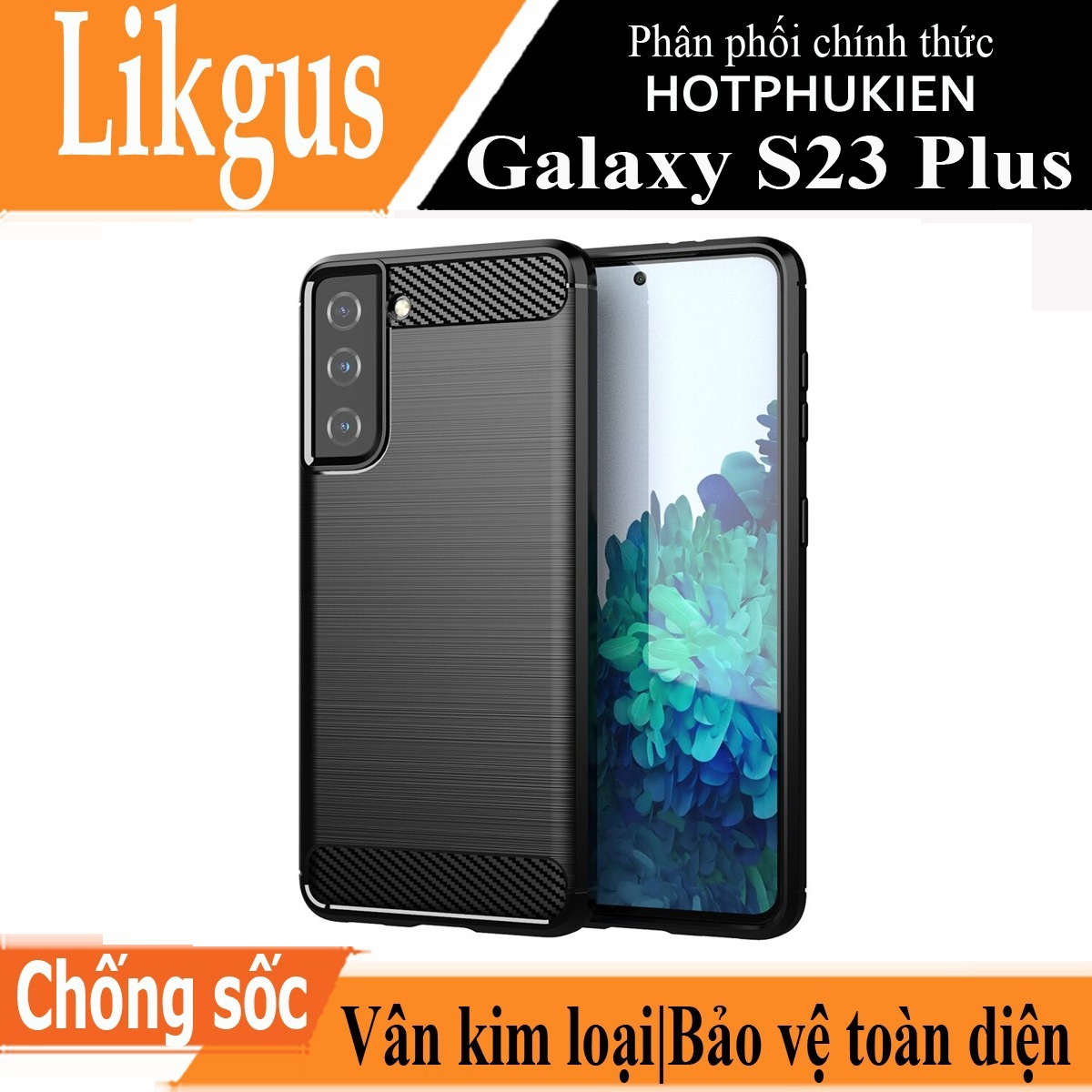 Ốp lưng chống sốc vân kim loại cho Samsung Galaxy S23 Plus hiệu Likgus