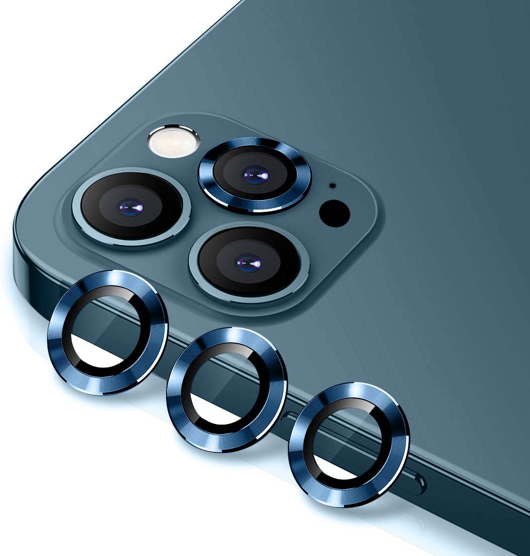 Bộ miếng dán kính cường lực bảo vệ Camera iPhone 12 Pro Max (6.7 inch) hiệu KUZOOM Lens Ring