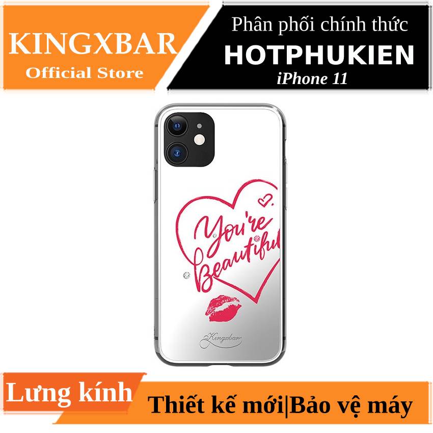 Ốp lưng kính thời trang bảo vệ toàn diện cho iPhone 11 hiệu KINGXBAR Angel Series