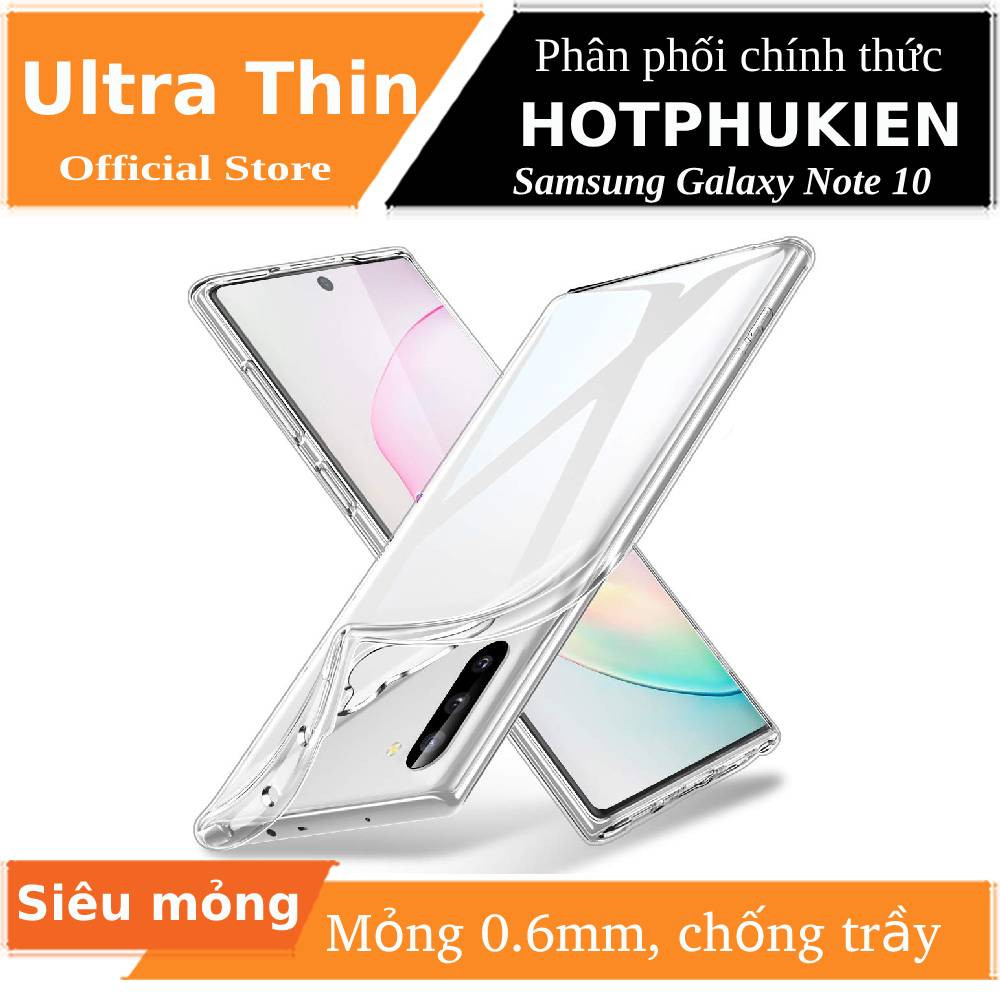 Ốp lưng dẻo silicon trong suốt cho Samsung Galaxy Note 10 / Note 10 5G hiệu Ultra Thin