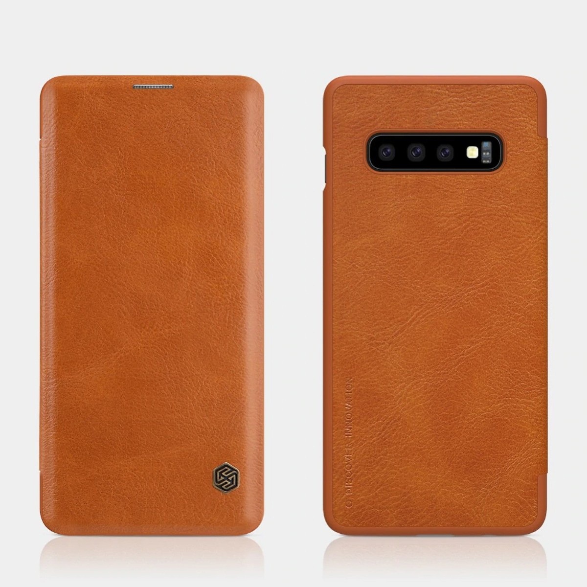 Bao da leather cho Samsung Galaxy S10 hiệu Nillkin Qin