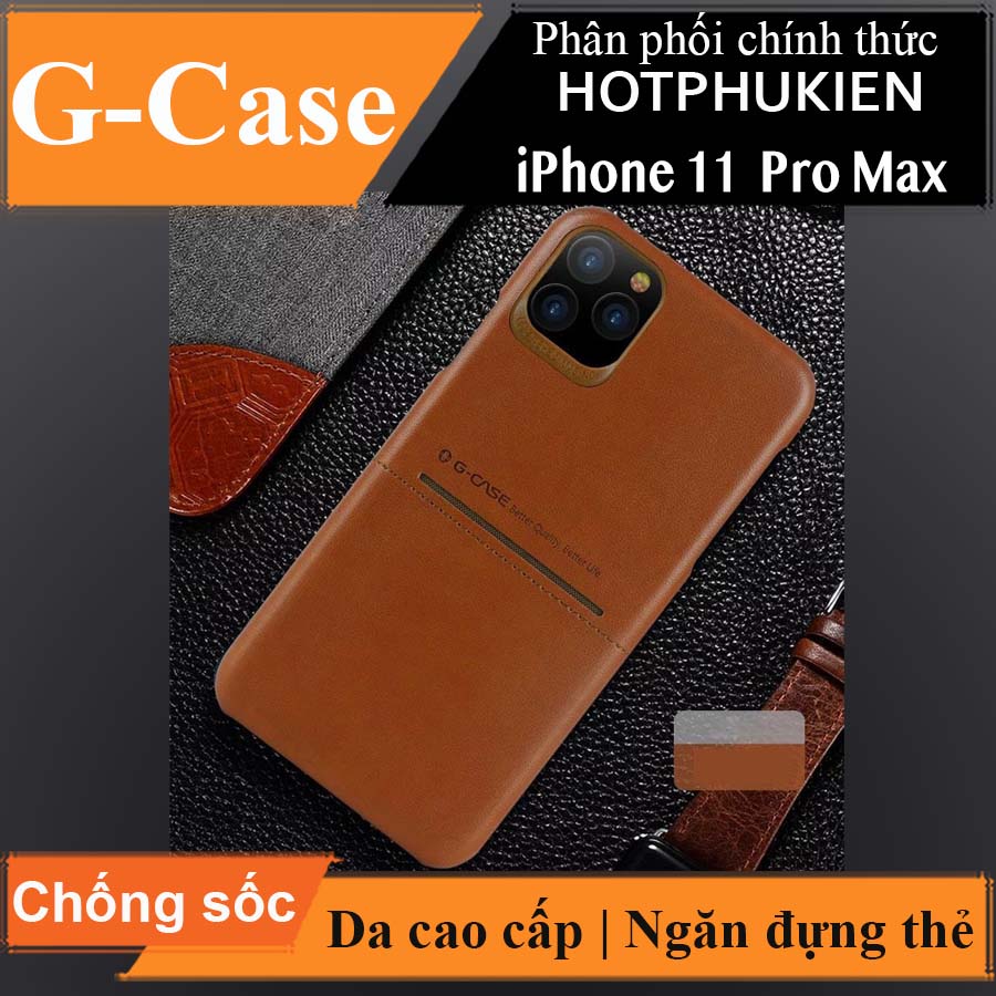 Ốp lưng da chống sốc cho iPhone 11 Pro Max hiệu G-Case