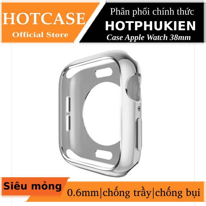 Case ốp silicon dẻo viền màu cho Apple Watch 38mm bảo vệ toàn diện hiệu HOTCASE
