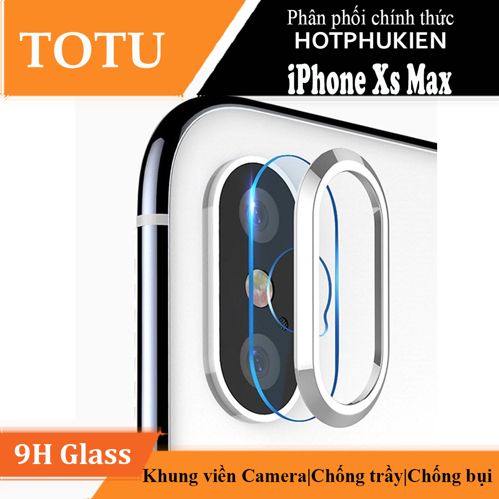 Miếng dán kính cường lực camera và viền bảo vệ camera cho iPhone Xs Max hiệu Totu