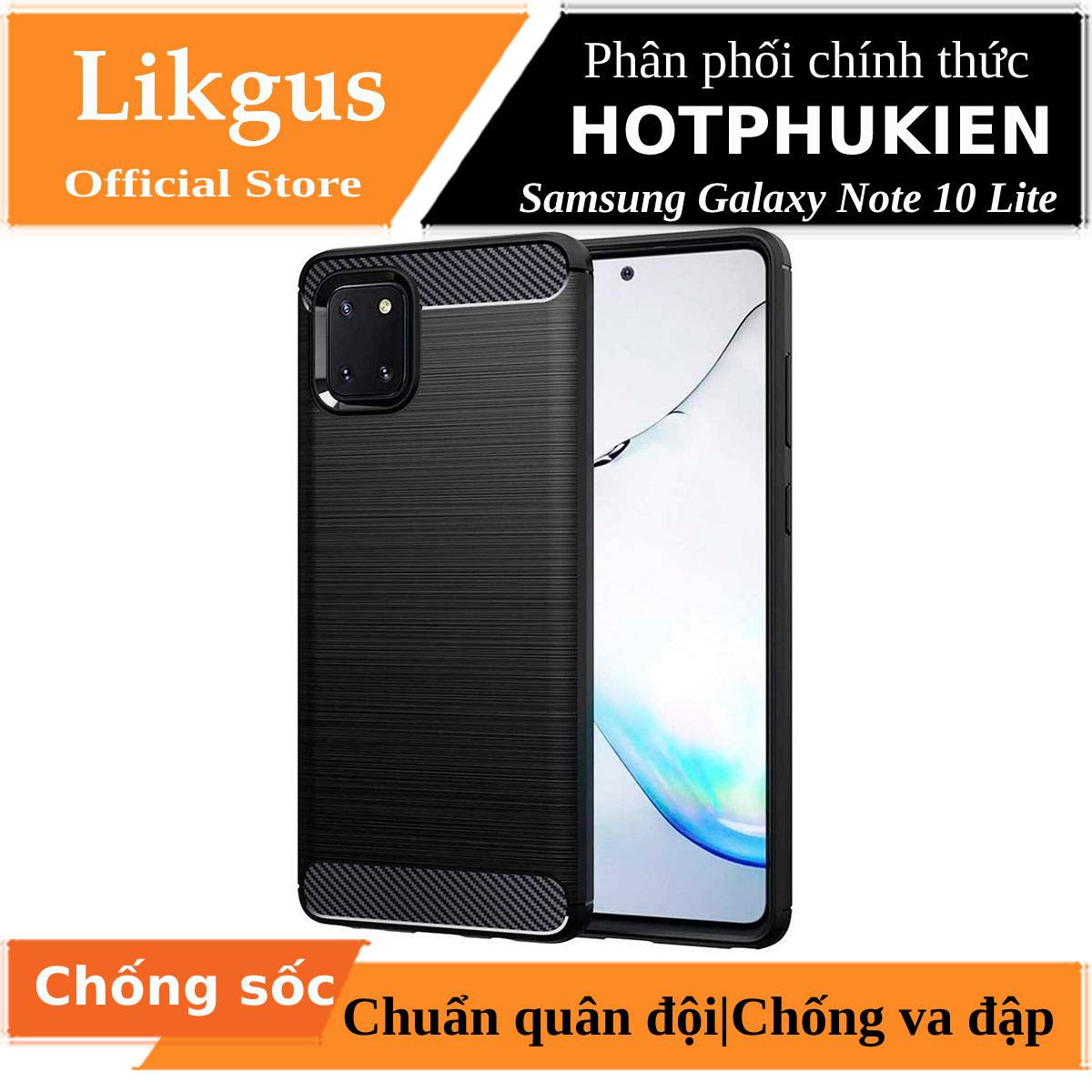 Ốp lưng chống sốc vân kim loại cho Samsung Galaxy Note 10 Lite hiệu Likgus