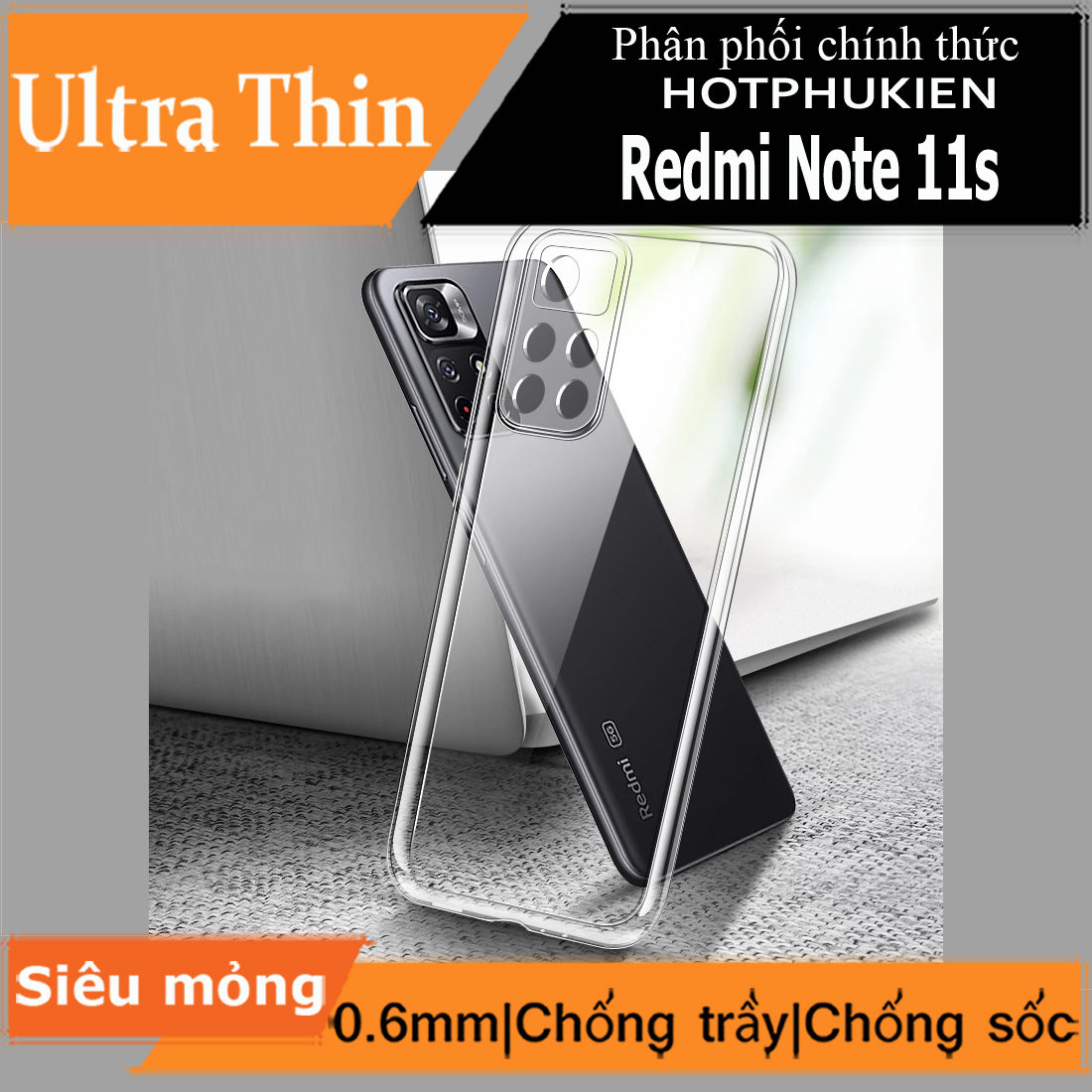 Ốp lưng silicon dẻo cho Xiaomi Redmi Note 11s hiệu Ultra Thin
