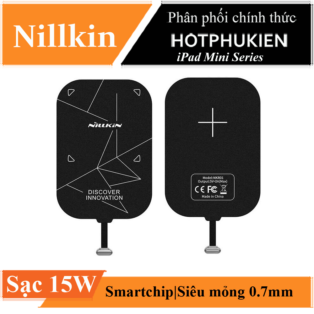 Miếng dán thẻ sạc hỗ trợ sạc không dây sạc nhanh 15W jack Lightning cho các dòng iPad Mini 1 / 2 / 3 / 4 / 5  (7.9 inch) hiệu Nillkin Magic Tags Plus
