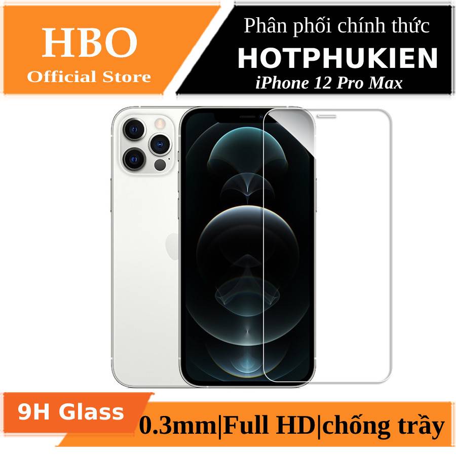 Miếng dán cường lực cho iPhone 12 Pro Max (6.7 inch) hiệu HBO độ cứng 9H