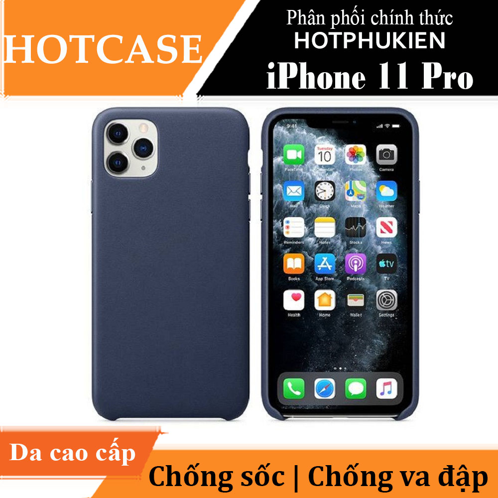 Ốp lưng da Leather Case chống sốc cho iPhone 11 Pro hiệu HOTCASE