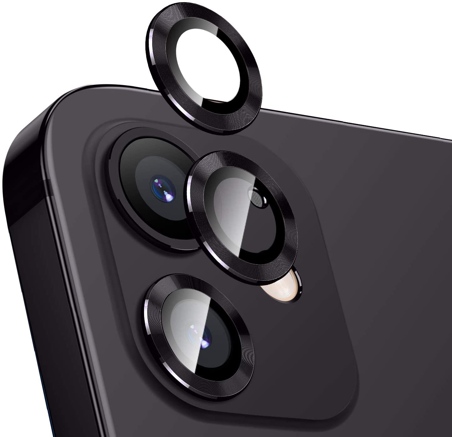 Bộ miếng dán kính cường lực bảo vệ Camera iPhone 12 Mini (5.4 inch) hiệu KUZOOM Lens Ring