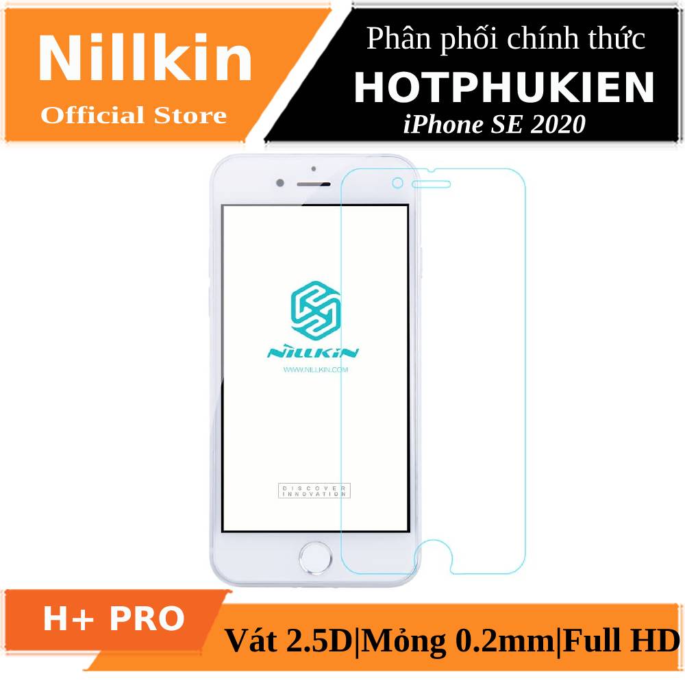 Miếng dán kính cường lực cho iPhone SE 2020 / iPhone 7 / iPhone 8 hiệu Nillkin Amazing H+ Pro