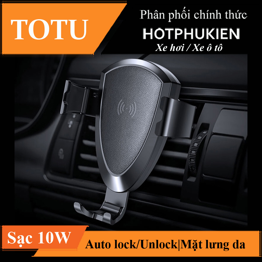 Giá đỡ điện thoại kiêm sạc không dây Qi sạc nhanh 10W trên xe hơi /  ô tô hiệu Totu CACW-013 Star Shield