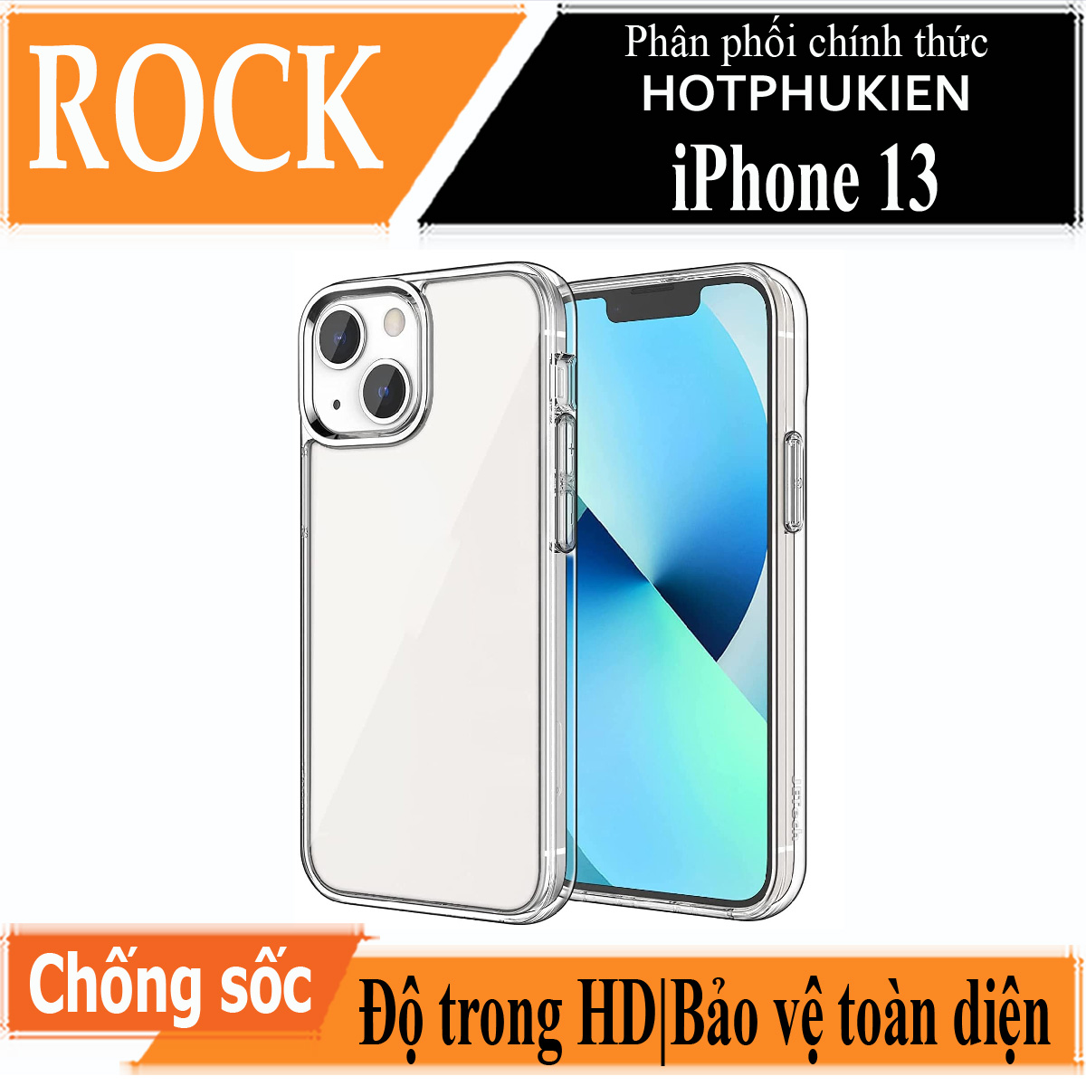 Ốp lưng chống sốc trong suốt cho iPhone 13 hiệu Rock Space Protective Case
