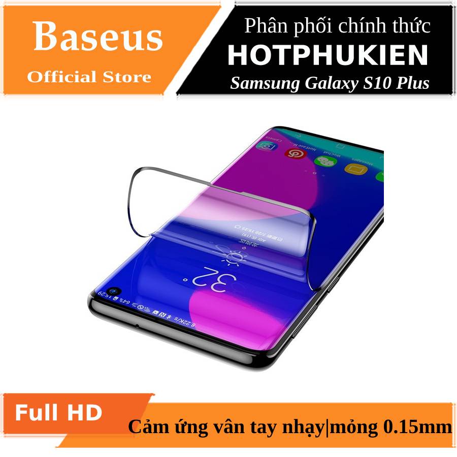 Bộ 2 Miếng dán màn hình PPF Silicon Samsung Galaxy S10 Plus siêu mỏng 0.15mm hiệu Baseus Soft Screen