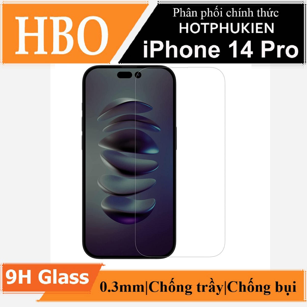 Miếng dán kính cường lực dành cho iPhone 14 Pro hiệu HOTCASE HBO