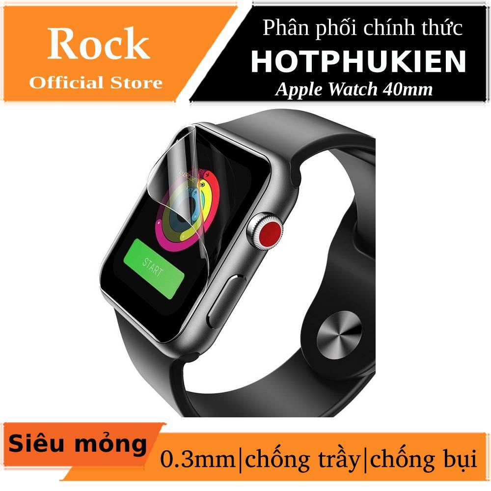 Bộ 2 miếng dán màn hình silicon dẻo cho Apple Watch 40mm hiệu Rock Hydrogel