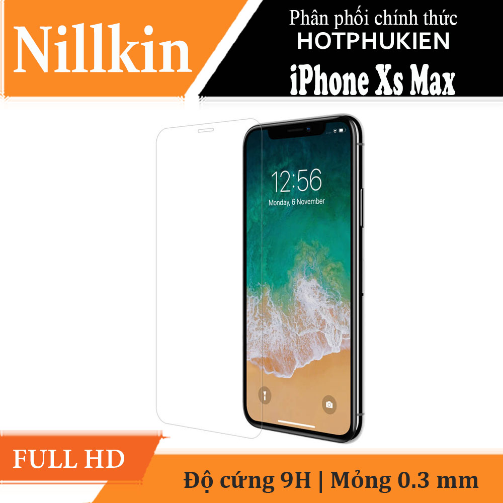 Miếng dán kinh cường lực cho iPhone Xs Max hiệu Nillkin Amazing H