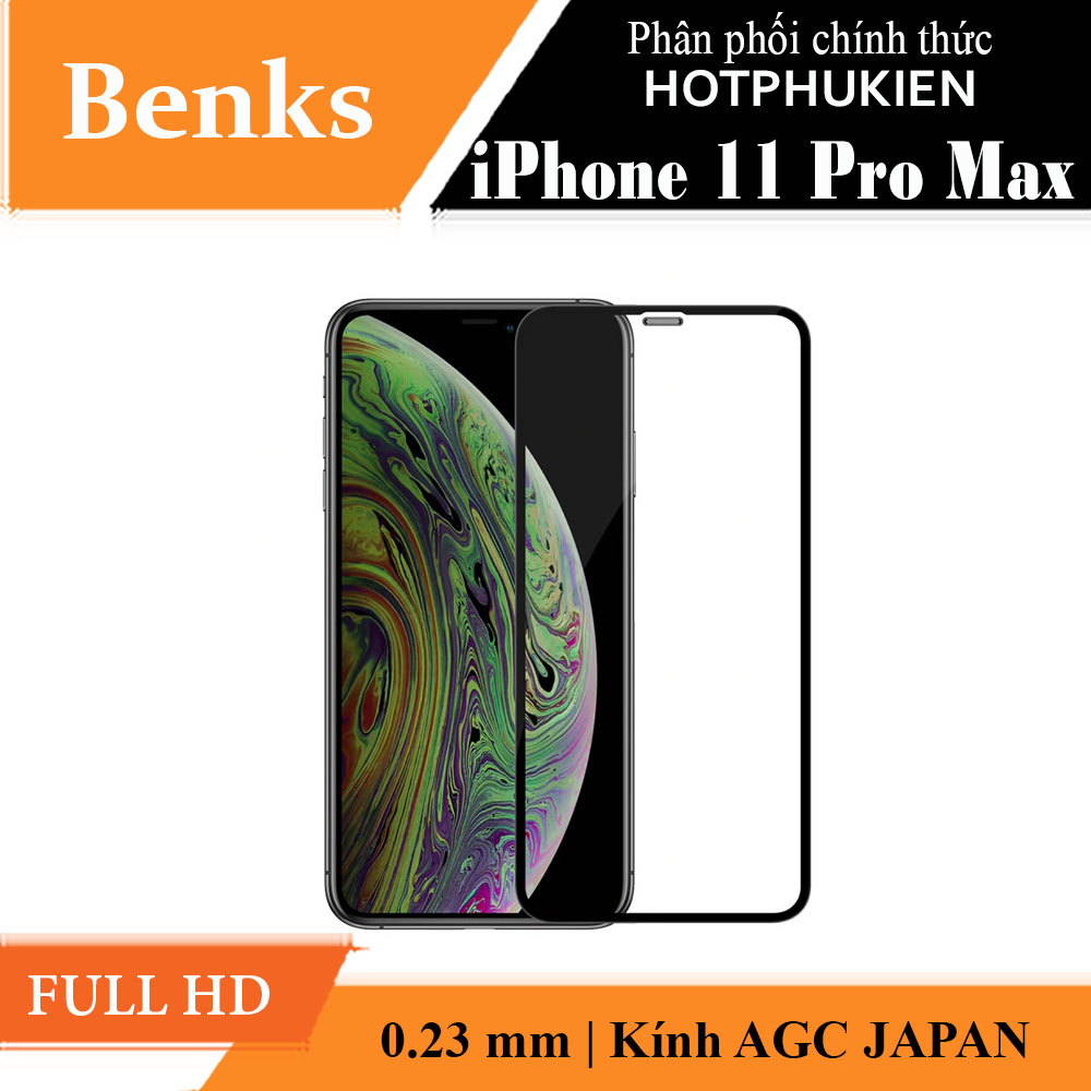 Miếng dán kính cường lực Full 3D cho iPhone 11 Pro Max hiệu Benks
