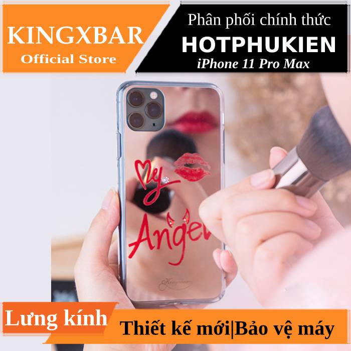 Ốp lưng kính thời trang bảo vệ toàn diện cho iPhone 11 Pro Max hiệu KINGXBAR Angel Series
