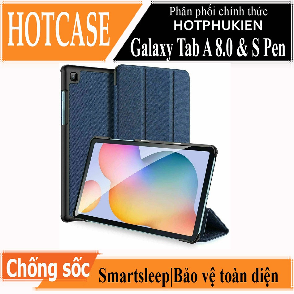 Case bao da chống sốc cho Samsung Galaxy Tab A 8.0 & S Pen 2019 P205 hiệu HOTCASE