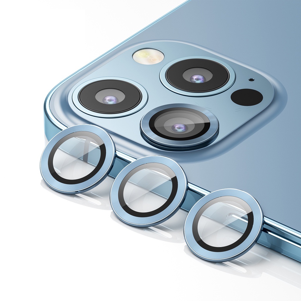 Bộ miếng dán kính cường lực bảo vệ Camera iPhone 13 Pro Max (6.7 inch) hiệu Wiwu Guard Lens Ring