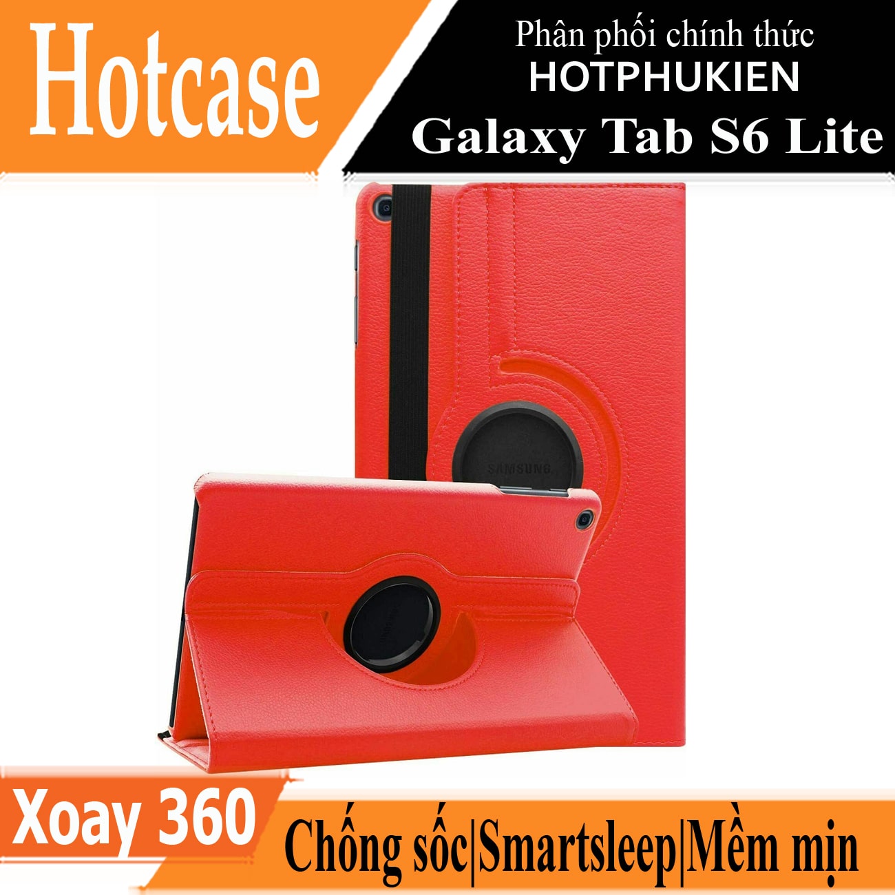 Case bao da Samsung Galaxy Tab S6 Lite 2022 / 2020 10.4 inch (SM - P615 / P610) xoay 360 độ chống sốc hiệu HOTCASE