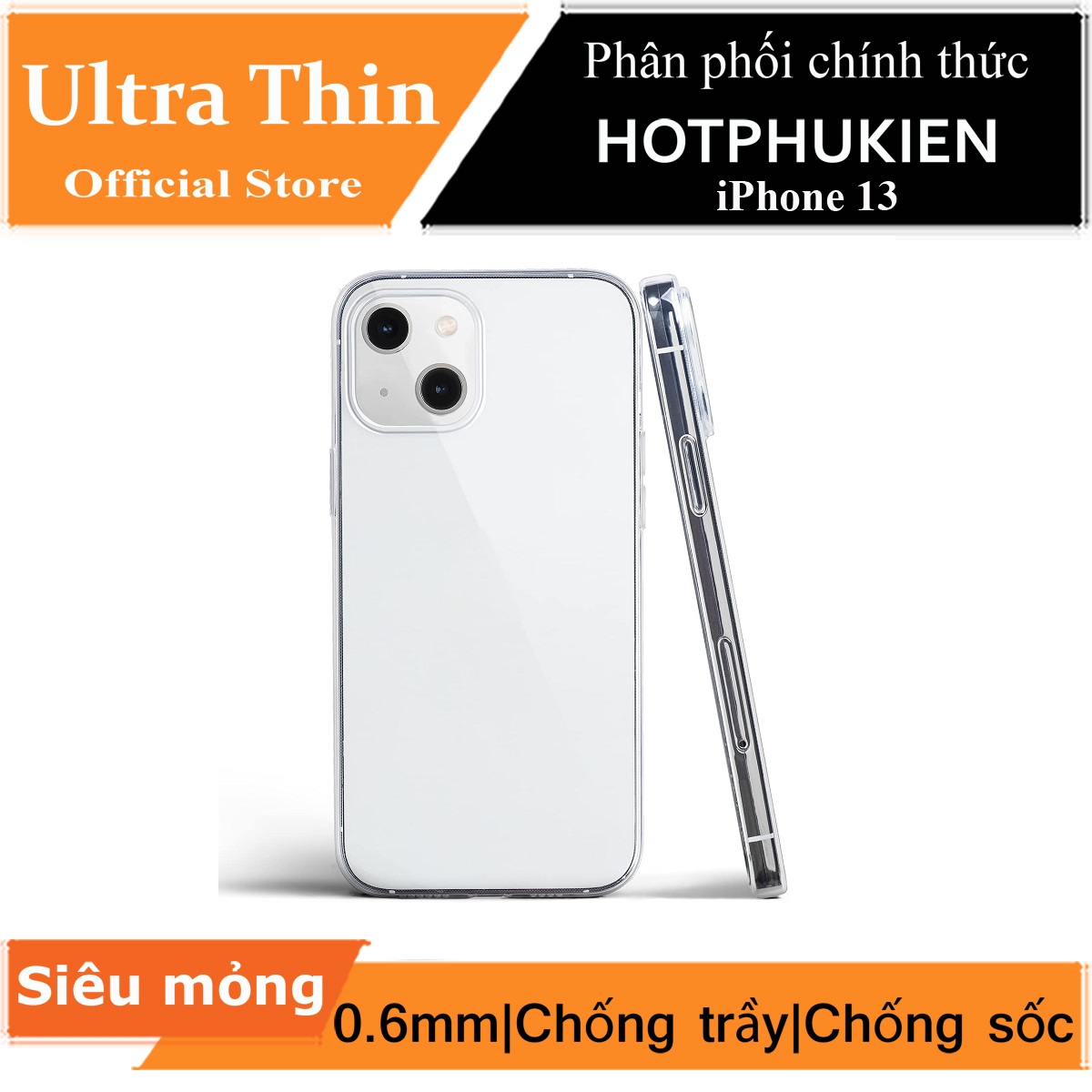 Ốp lưng dẻo silicon trong suốt cho iPhone 13 hiệu Ultra Thin