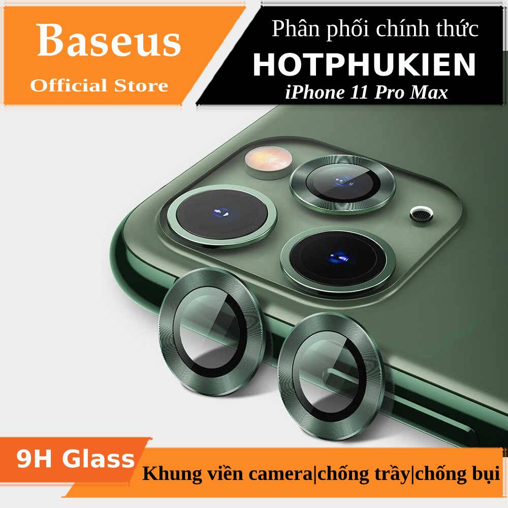 Bộ ốp viền kim loại tích hợp cường lực chống trầy Camera cho iPhone 11 Pro Max hiệu Baseus Alloy tection Ring Lens Film