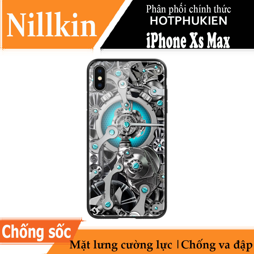 Ốp lưng kính cường lực cho iPhone Xs Max hiệu Nillkin Gear Case