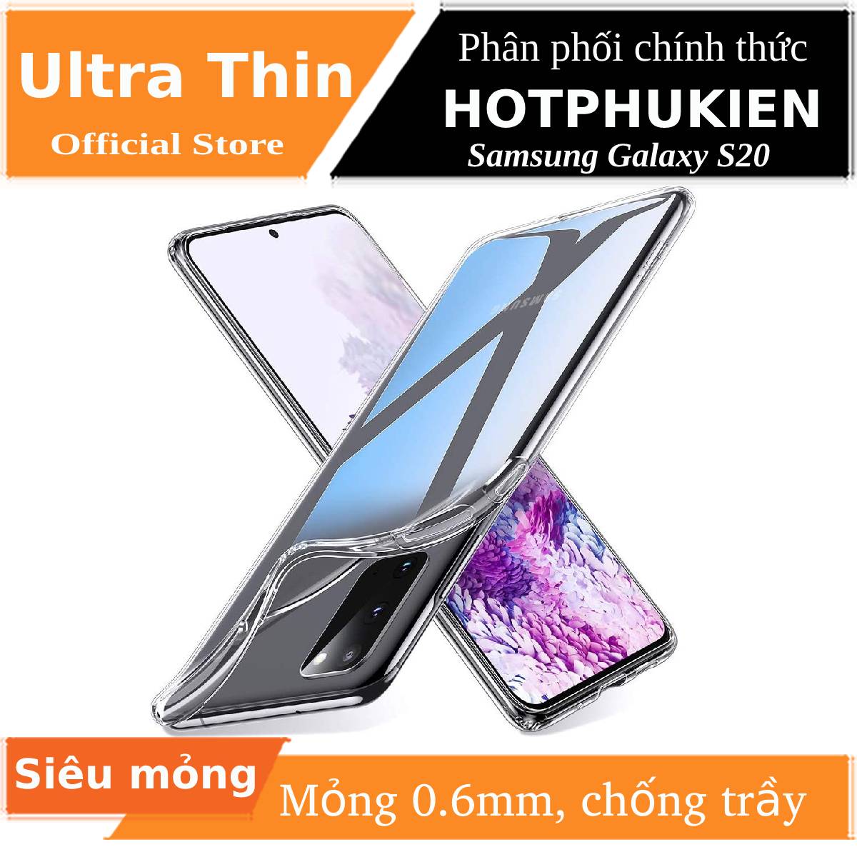 Ốp lưng dẻo silicon trong suốt cho Samsung Galaxy S20 hiệu Ultra Thin