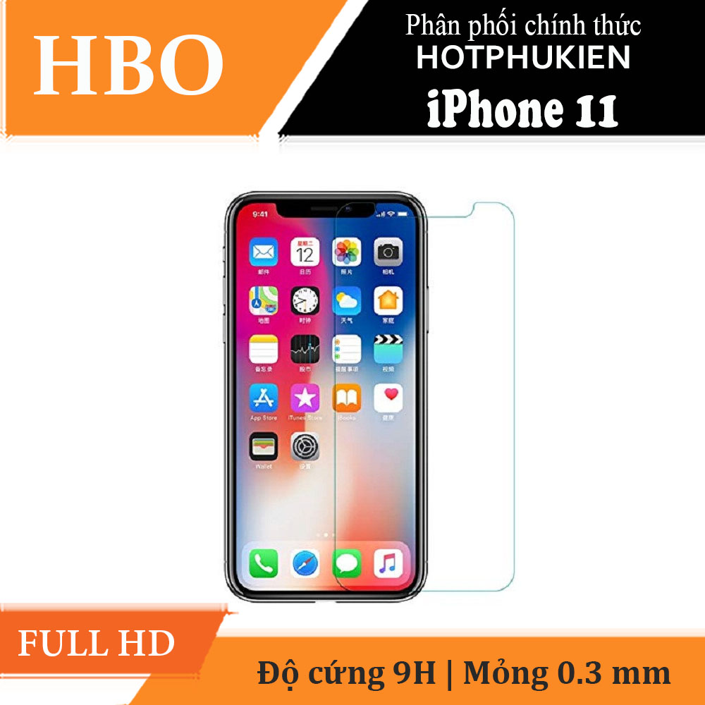 Miếng dán cường lực cho iPhone 11 (6.1 inch) hiệu HBO độ cứng 9H