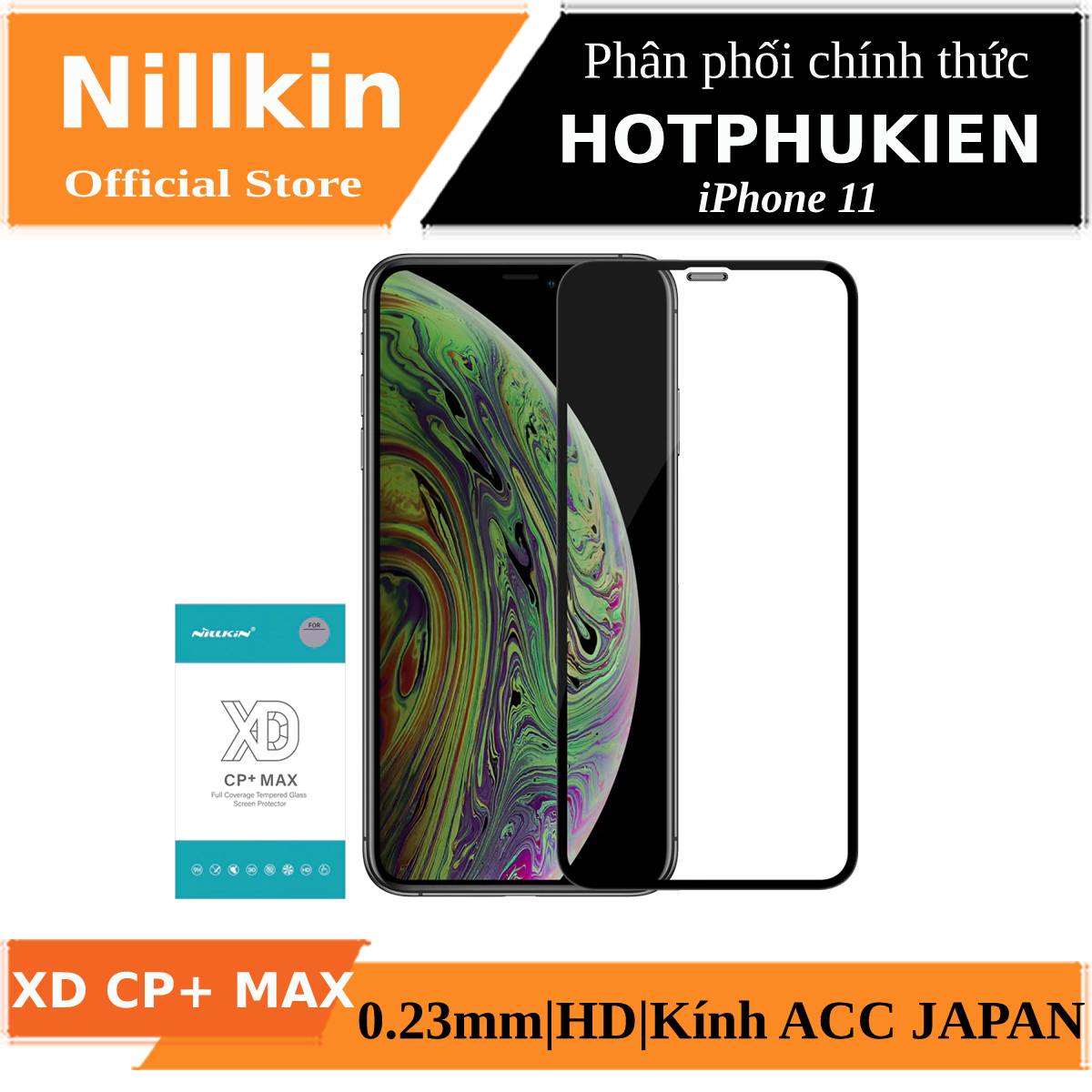 Miếng dán kính cường lực full 3D cho iPhone 11 hiệu Nillkin XD CP+ Max