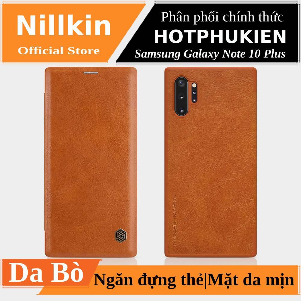 Bao da leather cho Samsung Galaxy Note 10 Plus / Note 10 Plus 5G hiệu Nillkin Qin