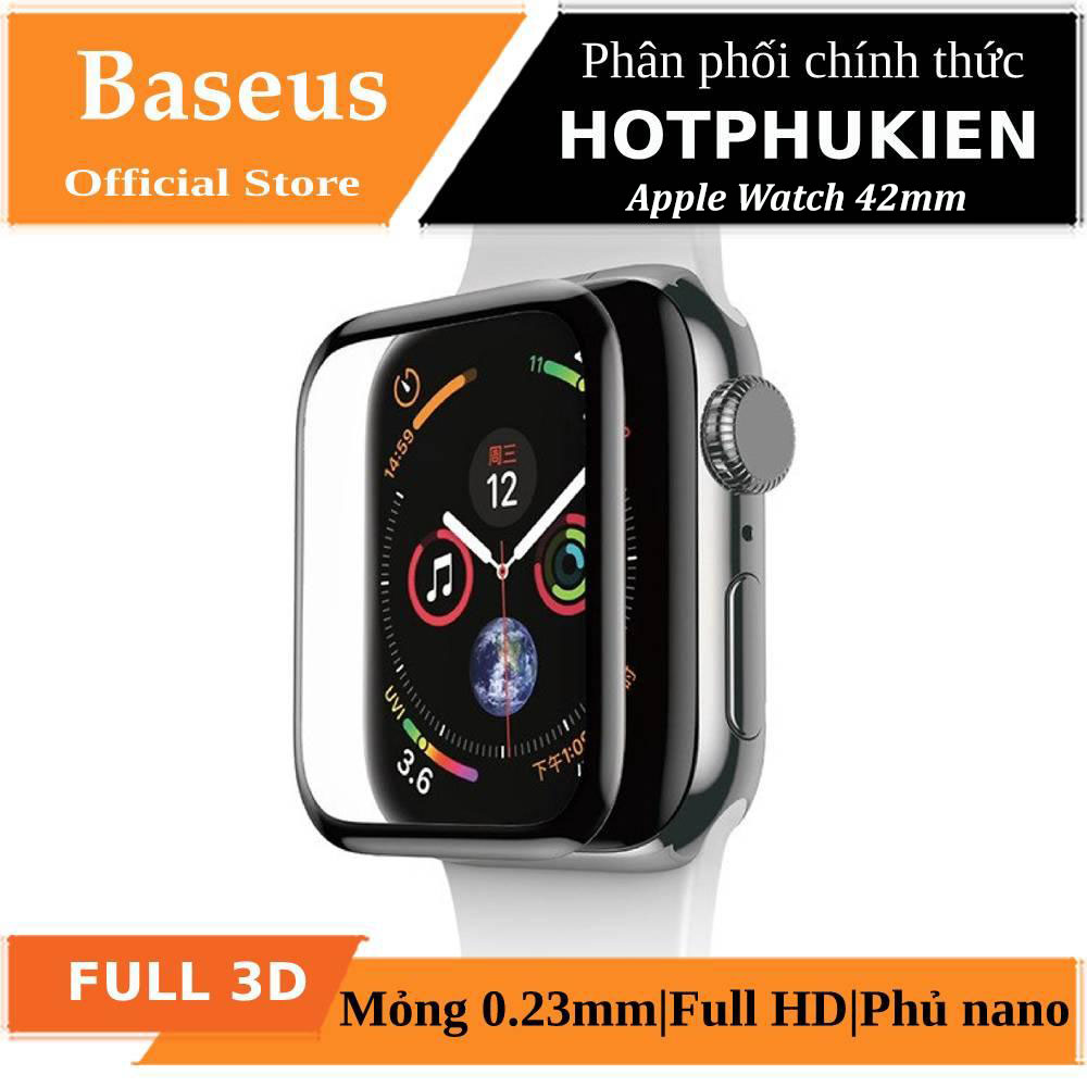 Miếng dán kính cường lực Full 3D BASEUS cho Apple Watch 42mm