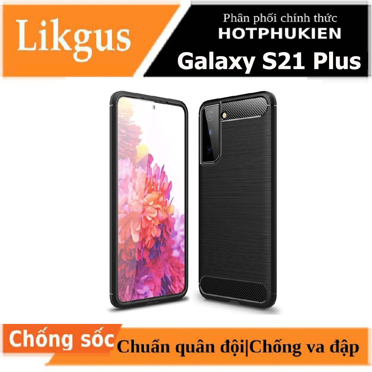 Ốp lưng chống sốc vân kim loại cho Samsung Galaxy S21 Plus hiệu Likgus