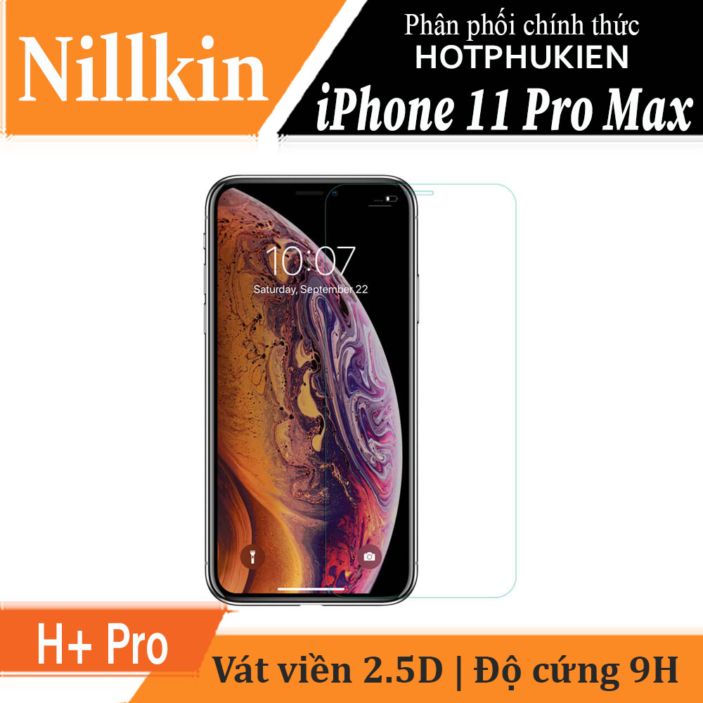 Miếng dán kính cường lực cho iPhone 11 Pro Max hiệu Nillkin Amazing H+ Pro