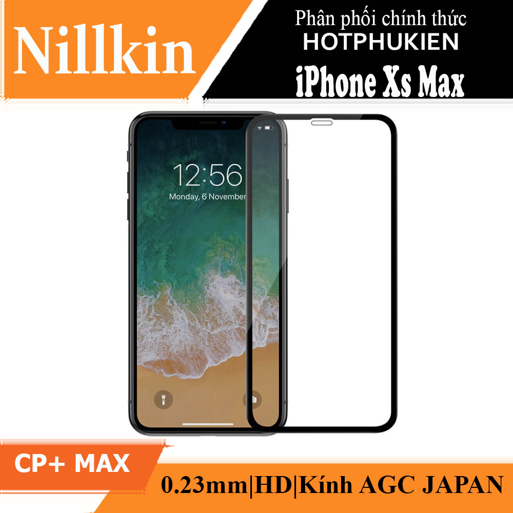 Miếng dán cường lực full 3D cho iPhone Xs Max hiệu Nillkin CP+ Max