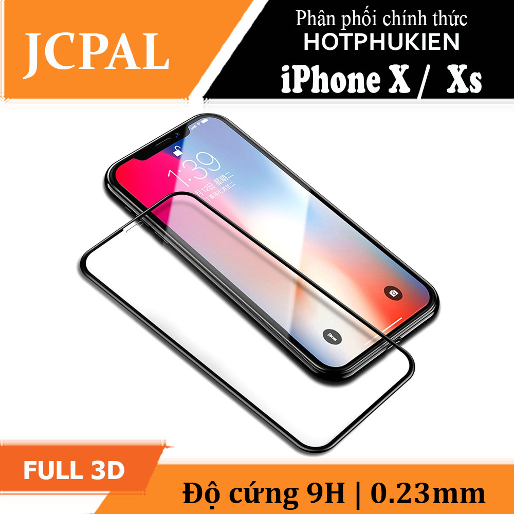 Miếng dán kính cường lực Full 3D cho iPhone X / iPhone Xs hiệu JCPAL Canada