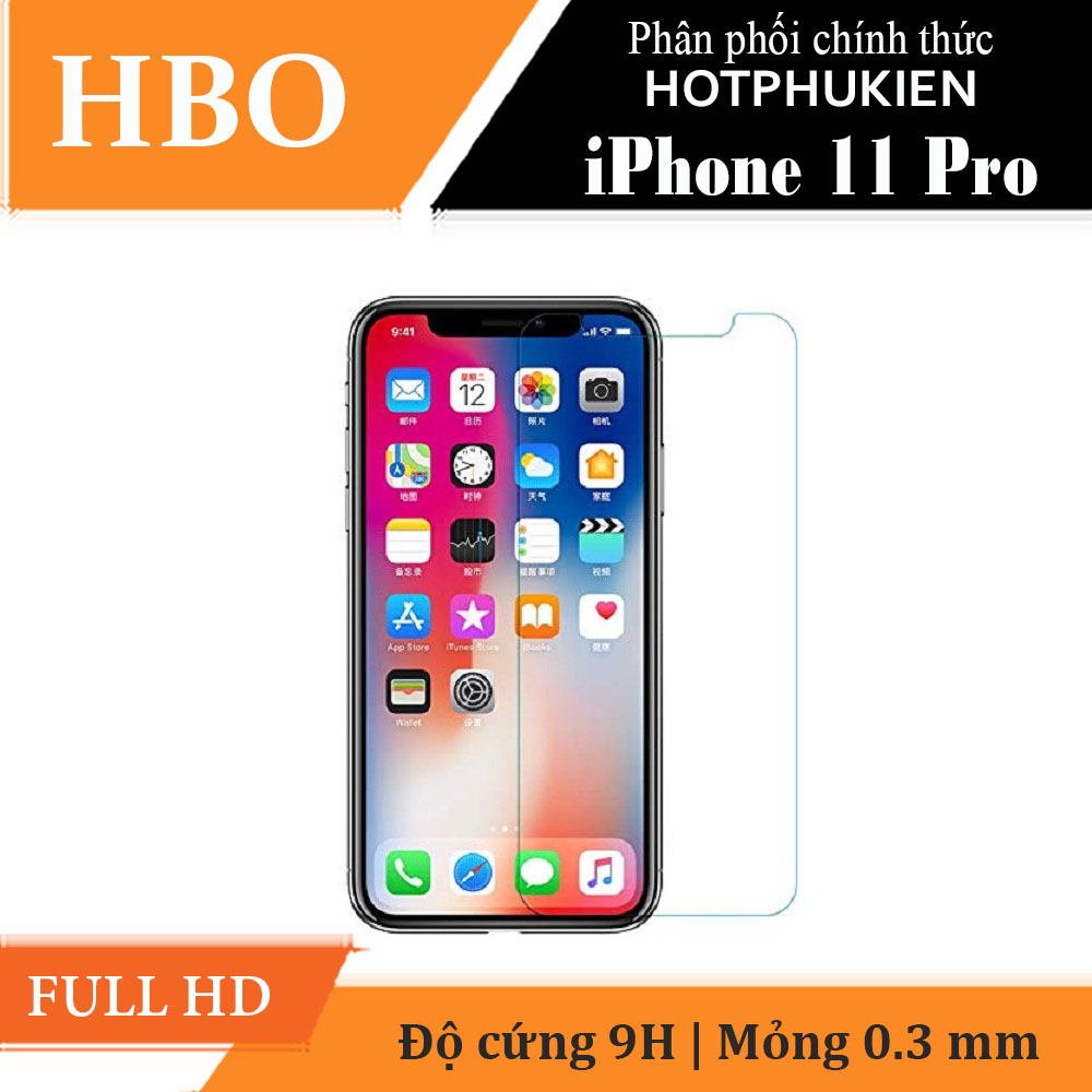 Miếng dán cường lực cho iPhone 11 Pro (5.8 inch) hiệu HBO độ cứng 9H