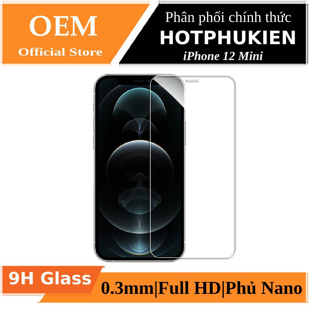 Miếng dán kính cường lực cho iPhone 12 Mini (5.4 inch) hiệu Kuzoom