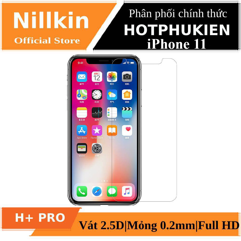 Miếng dán kính cường lực cho iPhone 11 hiệu Nillkin Amazing H+ Pro