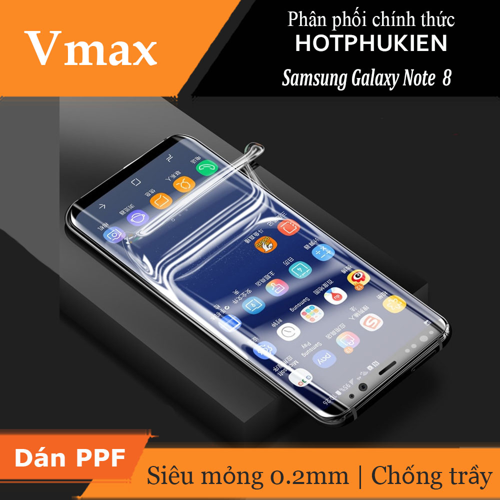 Miếng dán dẻo PPF chống trầy màn hình cho Samsung Galaxy Note 8 hiệu Vmax