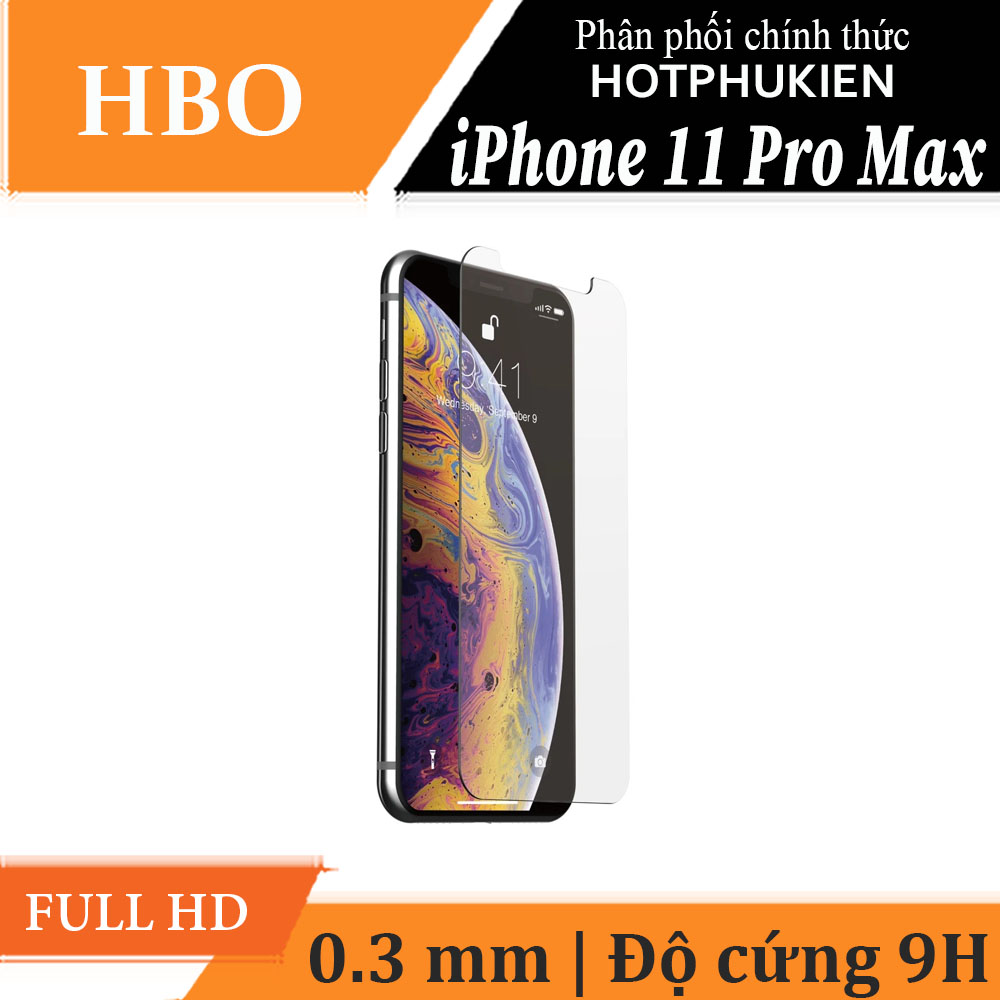 Miếng dán cường lực cho iPhone 11 Pro Max (6.5 inch) hiệu HBO độ cứng 9H